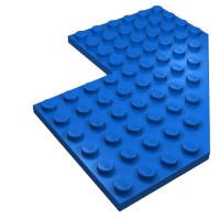 2401 - Wedge Plate 10 x 10 with 4x4 Cutout and Cut Corner - Blue