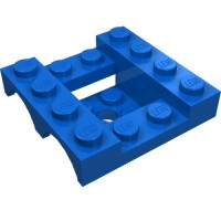 24151 - Vehicle Base 4 x 4 x 1 1/3 with Wheel Arches, 2 x 2 Recessed Center and Hole - Blue