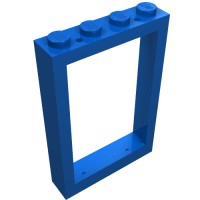 2493a - Window 1 x 4 x 5 with Solid Studs - Blue
