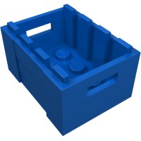 30150 - Box / Crate with Handholds  3 x 4 x 1 2/3 - Blue