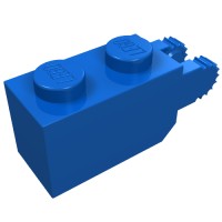 30365 - Hinge Brick 1 x 2 Locking with 2 Fingers Vertical End, 9 Teeth - Blue