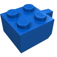 30389a - Hinge Brick 2 x 2 Locking with 1 Finger Vertical [No Axle Hole] - Blue