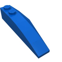 41748 - Wedge Curved 6 x 2 Left, Inner Ridges - Blue