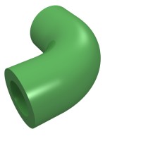 25214 - Brick Round 1 x 1 diameter Tube with 90 Degree Elbow (2 x 2 x 1) and Axle Holes (Crossholes) at each end - Bright Green