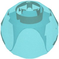 51283 - Helmet Round Sphere with Small Hole - Opal Trans-Light Blue