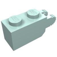 30365 - Hinge Brick 1 x 2 Locking with 2 Fingers Vertical End, 9 Teeth - Aqua