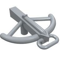 2570 - Weapon Crossbow and Bolt - Pearl Light Gray