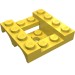 24151 - Vehicle Base 4 x 4 x 1 1/3 with Wheel Arches, 2 x 2 Recessed Center and Hole - Yellow