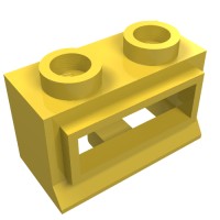 27 - Window 1 x 2 x 1, Short Lip [no Glass] - Yellow