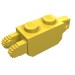 30386 - Yellow - Hinge Brick 1 x 2 Locking with 1 Finger Vertical End and 2 Fingers Vertical End, 9 Teeth