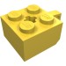 30389b - Yellow - Hinge Brick 2 x 2 Locking with 1 Finger Vertical and Axle Hole [+ Opening]