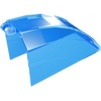30649 - Windscreen 8 x 4 x 5 Curved with 2 Fingers - Trans-Medium Blue