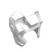10907 - White - Helmet Space with Open Face Rounded, Top Hinge