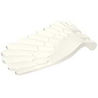 20312 - Creature Body Part, Wing 4 x 7 Right with Feathers and Handles for Clips - White