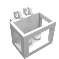 2424 - Crane Basket 2 x 3 x 2 with Non-Locking Hinge Fingers - White