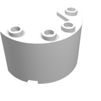 24593 - Cylinder Half 2 x 4 x 2 with 1 x 2 Cutout - White