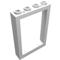 2493b - Window 1 x 4 x 5 with Hollow Studs - White
