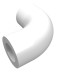 25214 - White - Brick Round 1 x 1 diameter Tube with 90 Degree Elbow (2 x 2 x 1) and Axle Holes (Crossholes) at each end
