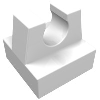 2555 - Tile Special 1 x 1 with Clip and Straight Tips - White