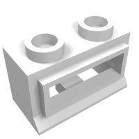 27 - Window 1 x 2 x 1, Short Lip [no Glass] - White