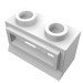 27c01 - White - Window 1 x 2 x 1, Short Lip [with Glass]