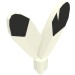 30126pr0002 - White - Headwear Accessory Plume / Feathers with Pin and Black Tip on One Side Only Print