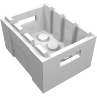 30150 - Box / Crate with Handholds  3 x 4 x 1 2/3 - White