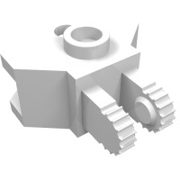 30396 - Hinge 1 x 2 Locking with 2 Fingers and Towball Socket, 9 Teeth - White