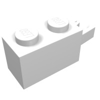 30541 - Hinge Brick 1 x 2 Locking with 1 Finger Horizontal End - White
