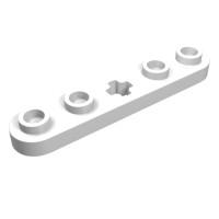 32124 - Technic Plate 1 x 5 with Smooth Ends, 4 Studs and Centre Axle Hole - White
