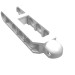32195b - White - Technic Steering Arm 6.5 x 2 with Towball Socket Rounded, Chamfered