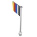 3596pr0001 - White - Flag on Flagpole, Straight with Stripes Print