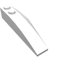 41748 - Wedge Curved 6 x 2 Left, Inner Ridges - White