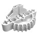 44810 - White - Large Figure Skeletal, Torso, Gear 9 Tooth with 3 Axle Holes and 2 Holes (Matoran)