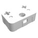 44852 - White - Technic Axle Connector Rectangular Triple Spring-Loaded, 2 x 3