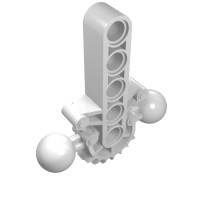 47306 - Large Figure Skeletal, Torso with Beam, 2 Ball Joints, and 7 Tooth Half Gear - White