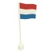 776pr0007 - White - Flag on Flagpole with The Netherlands Print