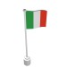 776pr0008 - White - Flag on Flagpole with Italy Print