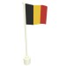 776pr0009 - White - Flag on Flagpole with Belgium Print
