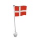 777pr0003 - White - Flag on Flagpole, Wave with Denmark Print