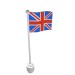 777pr0011 - White - Flag on Flagpole with Grove and United Kingdom Print