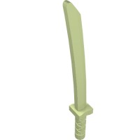 21459 - Weapon Sword / Katana / Shamshir with Capped Pommel [Square Guard] - Yellowish Green