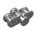 19049 - Flat Silver - Large Figure Head Connector Block (Toa Okoto)