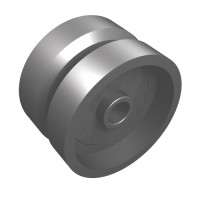 18976 - Wheel 18 x 12 with Axle Hole and Stud - Flat Silver