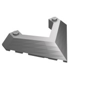 22390 - Wedge Sloped 45Â° 6 x 8 with Pointed Cutout - Flat Silver