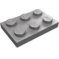 3021 - Plate 2 x 3 - Flat Silver