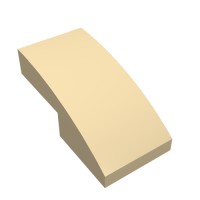 11477 - Slope Curved 2 x 1 No Studs [1/2 Bow] - Tan