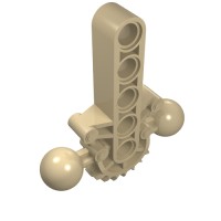 47306 - Large Figure Skeletal, Torso with Beam, 2 Ball Joints, and 7 Tooth Half Gear - Tan