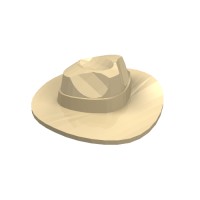 61506 - Hat Wide Brim, Outback Style with Wide Belt, Buckle (Fedora) - Tan