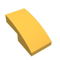 11477 - Slope Curved 2 x 1 No Studs [1/2 Bow] - Bright Light Orange